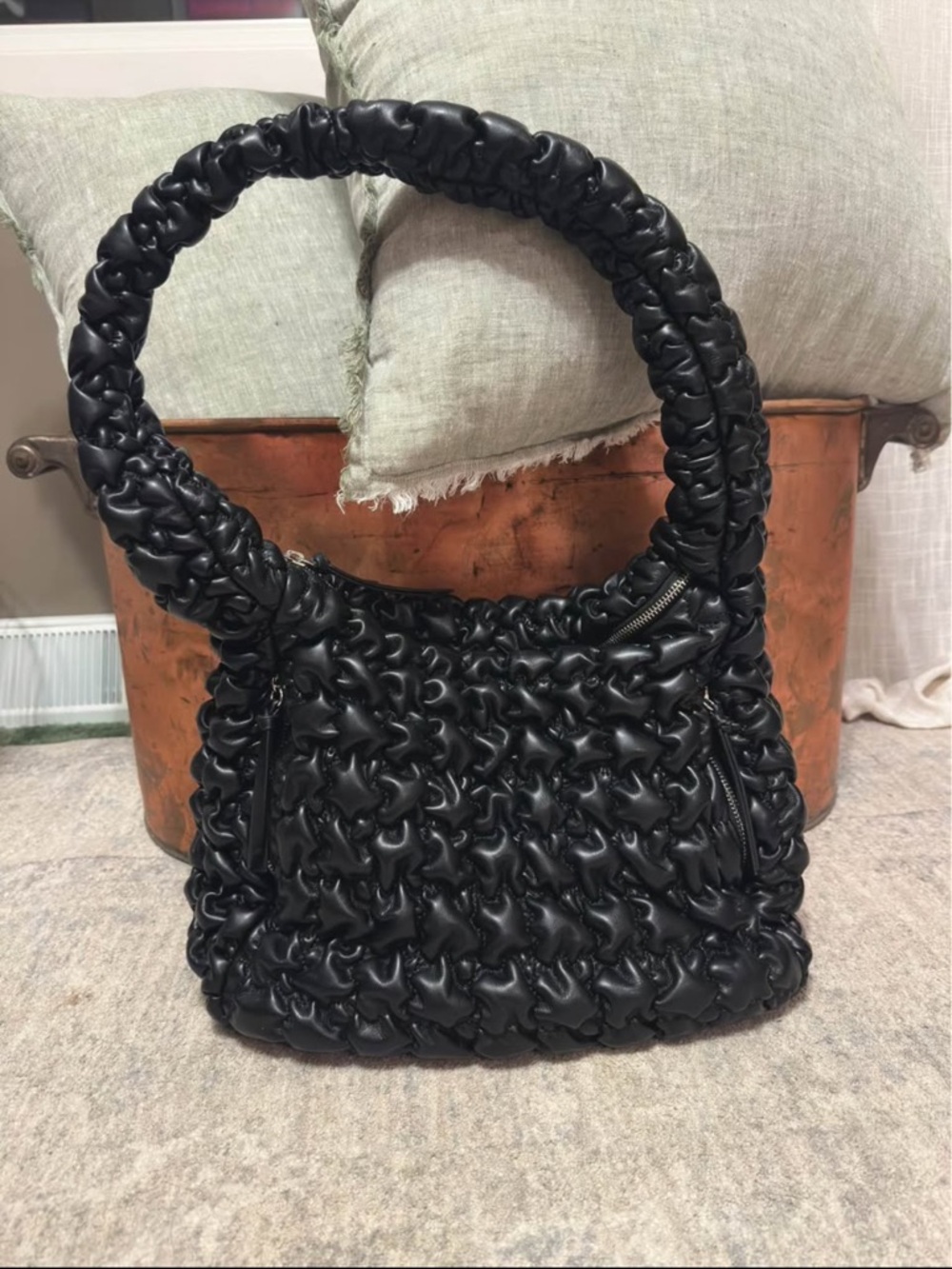 Sondra Roberts Squared Quilted Hobo Purse